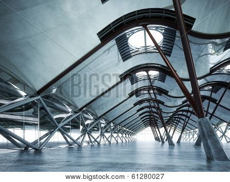Modern futuristic empty abstract interior