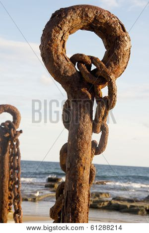 Rusty Old Post and Chain