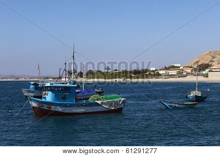 Fishing Boats in Harbor of Mancora, Peru