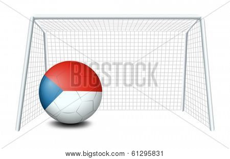 Illustration of a soccer ball with the CzechRepublic flag on a white background