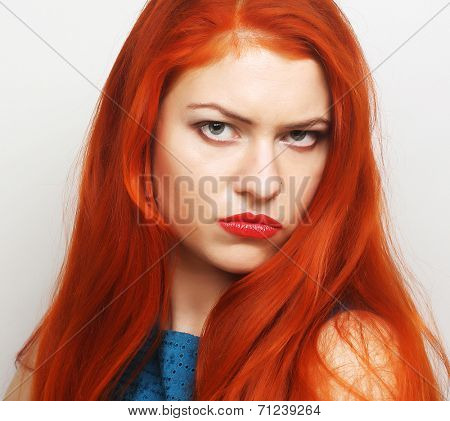 Portrait of dissatisfied young woman