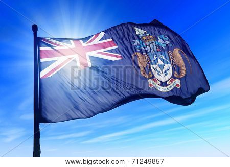 Tristan Da Cunha Flag Waving On The Wind