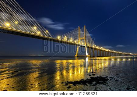 Vasco Da Gama Bridge By Night