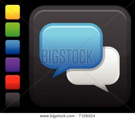 Kare Internet düğme simgesine sohbet odası