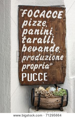 italian menu' - puglia italy - salento