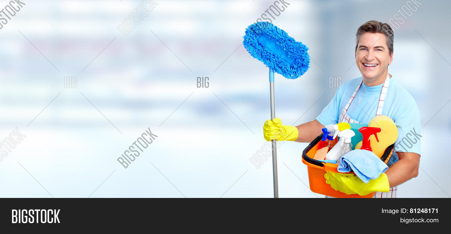 Cleaner Man Broom Image & Photo (Free Trial) Bigstock