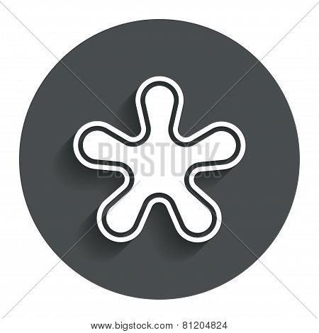 Asterisk footnote sign icon. Star symbol.