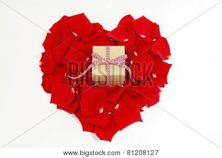 Rose Petal Heart with gift