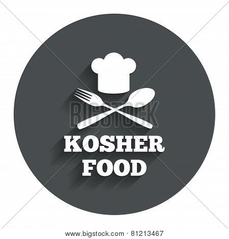 Kosher food product sign icon. Natural food.