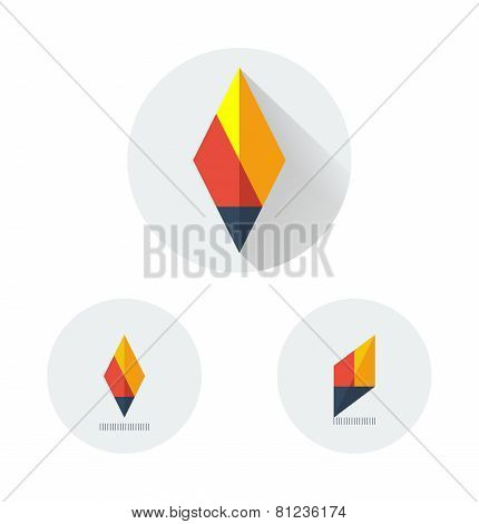 flat vector logo for fire torch
