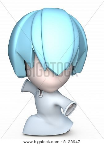 Wushu uomo illustrazione 3D
