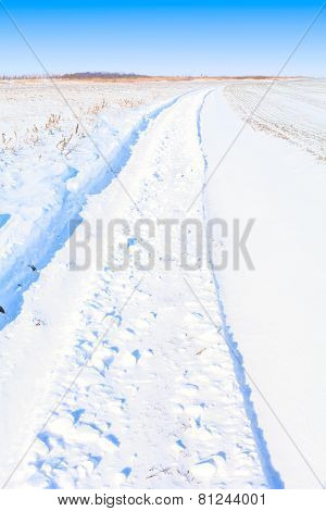 Snow Field Road Landscape