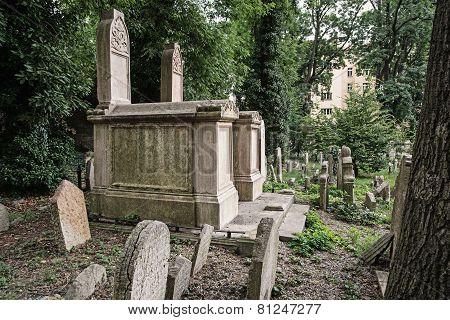 Jewish Cemetery In Prague City