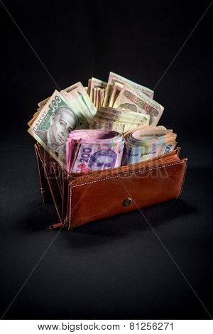 Ukrainian money in the wallet