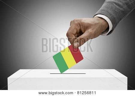 Black Male Holding Flag. Voting Concept - Mali