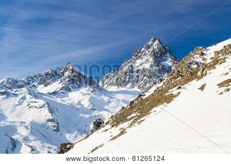 Majestic Mountain Peak In The Alps