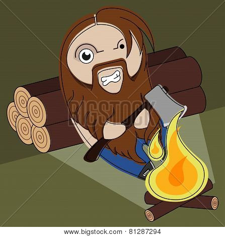 Funny Angry Hairy Lumberjack