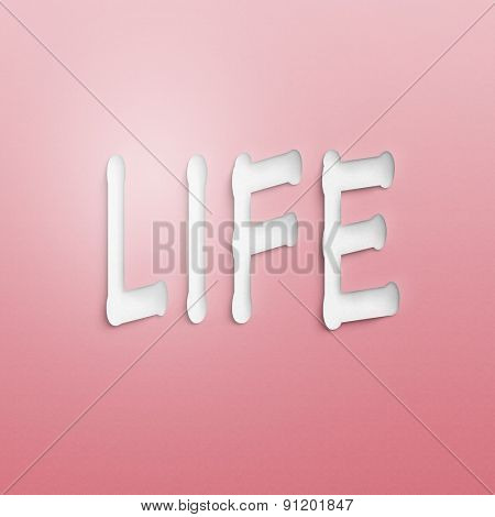 text on the wall or paper, life