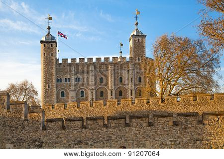 LONDON, UK - APRIL15, 2015: Tower of London (started 1078), fortress and house of Royal Crown Jewels