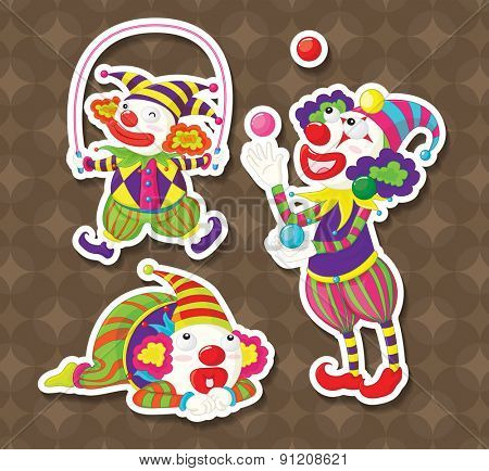 Three jesters doing different things