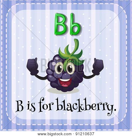 Flashcard letter B is for blackberry