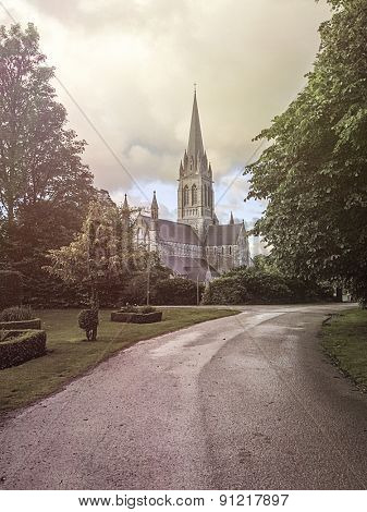 Park in front of the St. Mary's Cathedral, Killarney, Ireland 