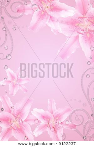Abstract background with pink flowers