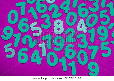 Cyan Numbers On Magenta