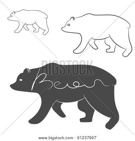 Grizzly Bear Silhouette Shape Logo Isolated