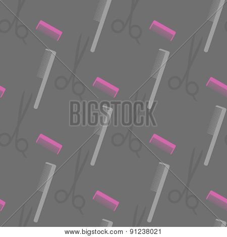 Barber Hairdresser Salon Seamless Pattern