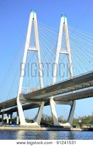 Big Obukhovsky Bridge In St.petersburg.
