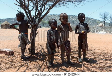Unidentified Child Himba Tribe In Namibia