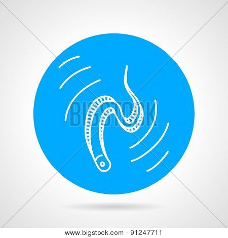 Eel blue round vector icon