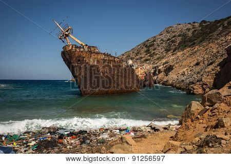 Shipwreck, Amorgos, Cyclades, Greece