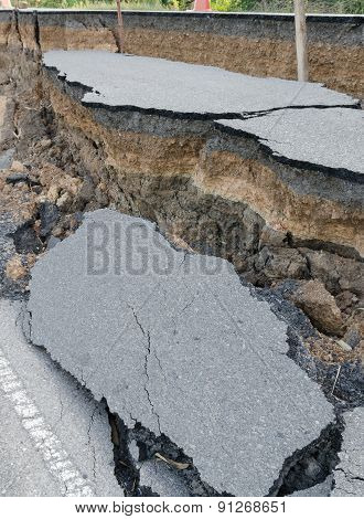 Road cracked