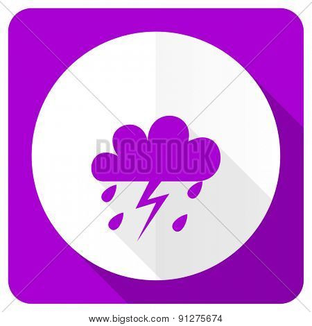 storm pink flat icon waether forecast sign 