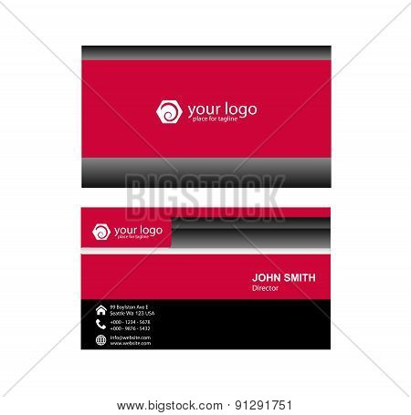 Modern red business card template