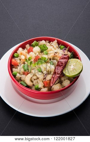 South Indian food upma or upama, a complete Indian breakfast