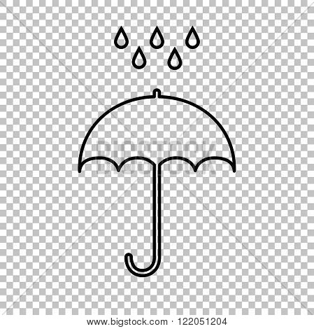 Umbrella with water drops
