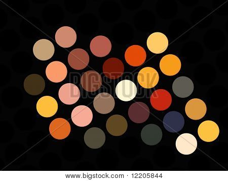 Colored spots on black