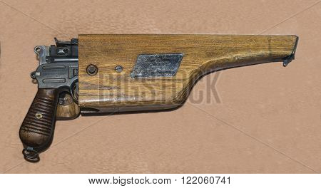 MOSCOW RUSSIA- DECEMBER 16- 7.63-mm pistol Mauser owned by USSR Colonel- General M.M.Popov at the Central Museum of the armed forces on December 16; 2015 in Moscow