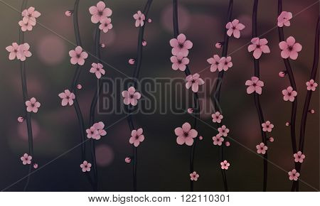 Beautiful Sakura - realistic vector, EPS 10