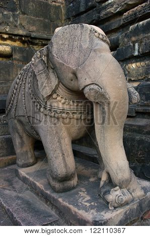 Stone Sculpture In Hindu Temple In Khajuraho, India.