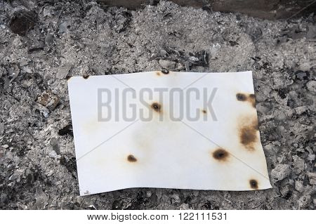 Burning Office White Paper In Bonfire