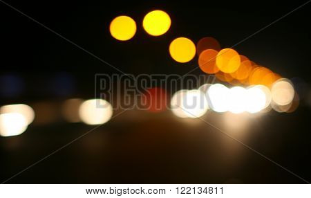 Abstract City night light blur for background.