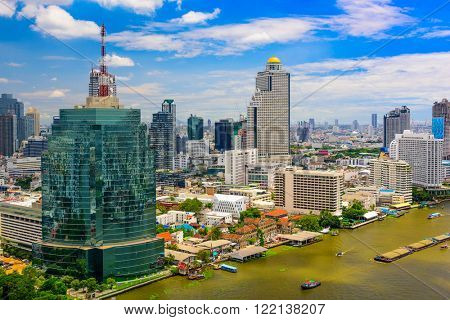 Bangkok Thailand Cityscape on the Chaopraya River.