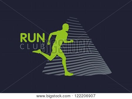 Logo Templates translucent silhouettes of people Running