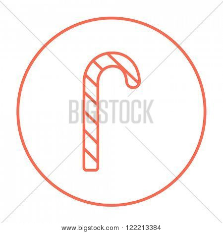 Candy cane line icon.