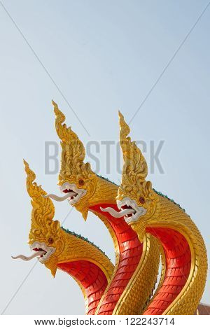 King of naka statue at thai temple