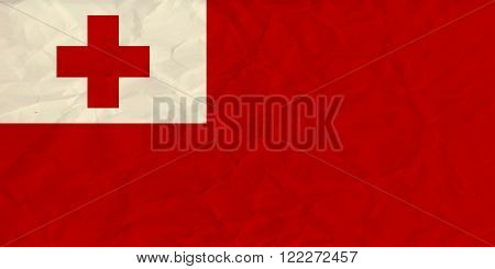 Vector image of the  Tonga  paper  flag